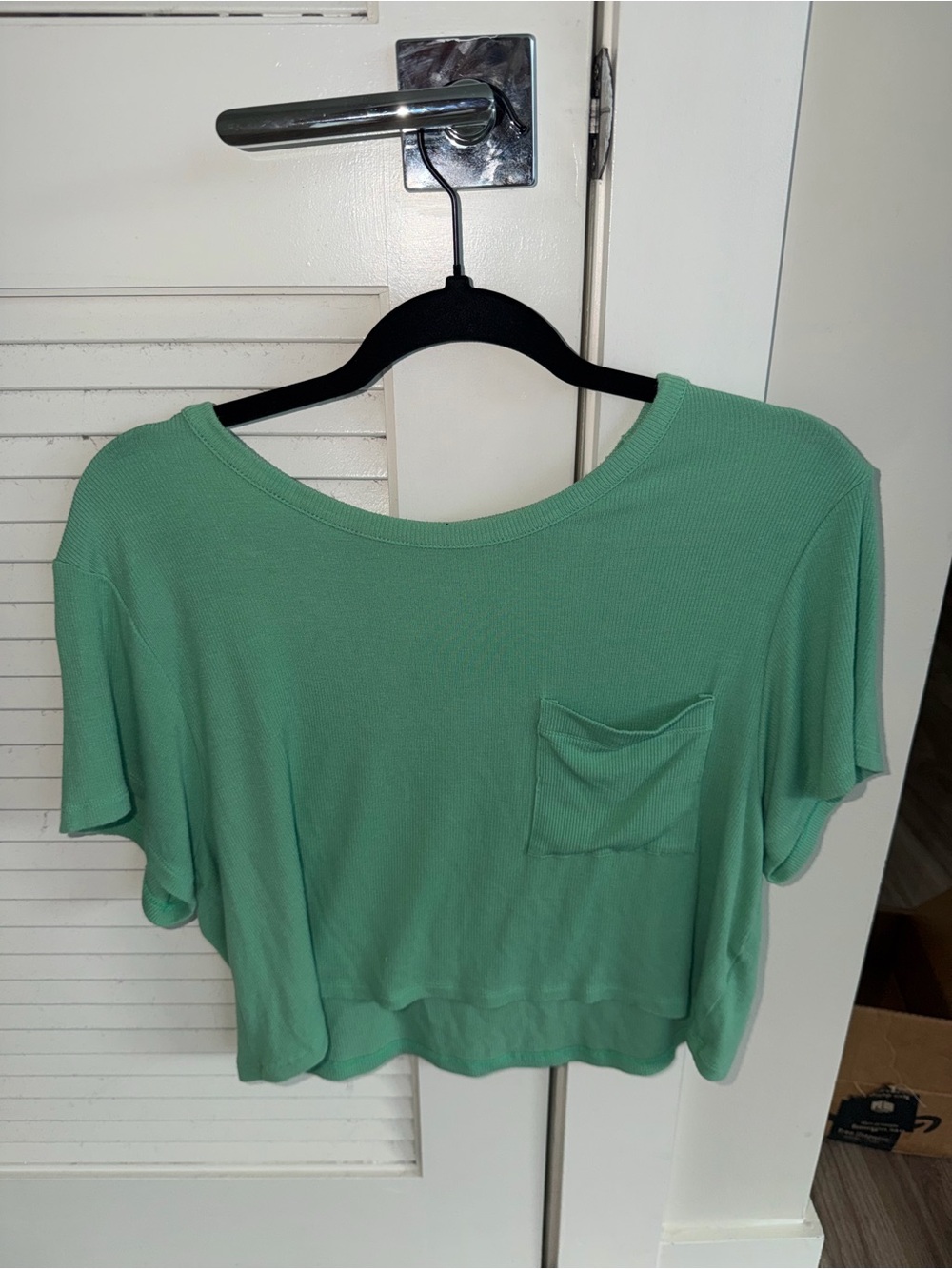 aerie Mint Green Cropped Pocket Tee